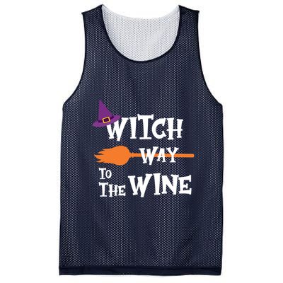 Witch Way To The Wine Funny Halloween Drinking Top Mesh Reversible Basketball Jersey Tank