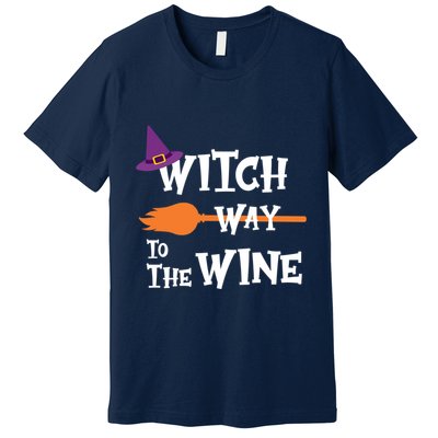Witch Way To The Wine Funny Halloween Drinking Top Premium T-Shirt