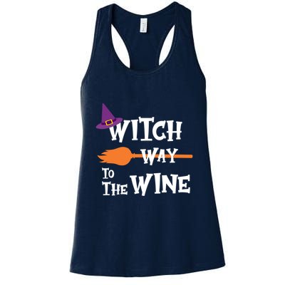Witch Way To The Wine Funny Halloween Drinking Top Womens Tank Top