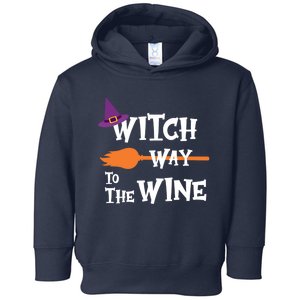 Witch Way To The Wine Funny Halloween Drinking Top Toddler Hoodie