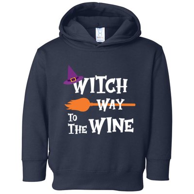 Witch Way To The Wine Funny Halloween Drinking Top Toddler Hoodie