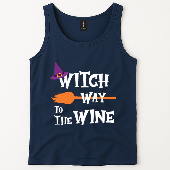 Witch Way To The Wine Funny Halloween Drinking Top Tank Top
