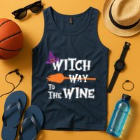 Witch Way To The Wine Funny Halloween Drinking Top Tank Top