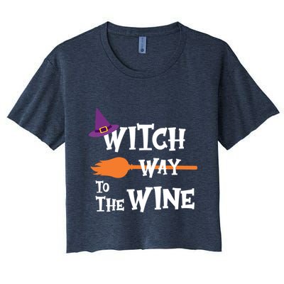 Witch Way To The Wine Funny Halloween Drinking Top Crop Top