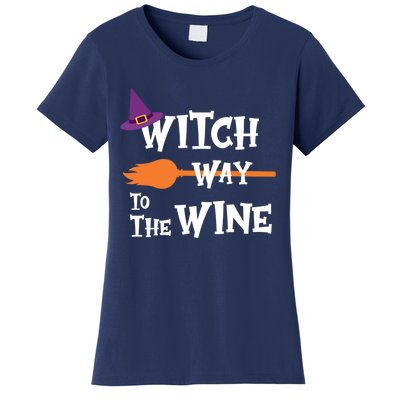 Witch Way To The Wine Funny Halloween Drinking Top Women's T-Shirt