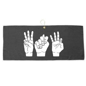 Wtf What The F Funny Sign Language Design Cool Gift Large Microfiber Waffle Golf Towel