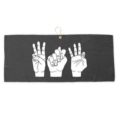 Wtf What The F Funny Sign Language Design Cool Gift Large Microfiber Waffle Golf Towel