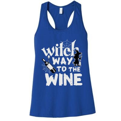 Witch Way To The Wine Funny Pun Gift Women's Racerback Tank