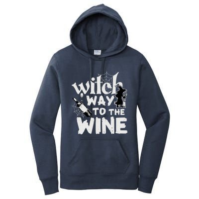 Witch Way To The Wine Funny Pun Gift Women's Pullover Hoodie