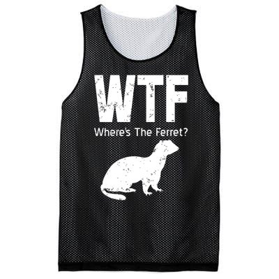 WTF Wheres The Ferret Funny Ferret Mesh Reversible Basketball Jersey Tank