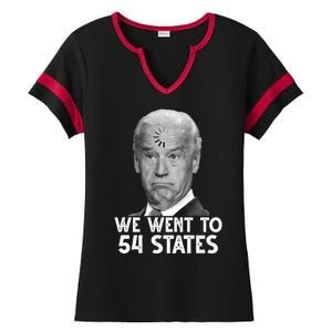 We Went To 54 States Joe Biden Loading Anti Biden Funny Ladies Halftime Notch Neck Tee