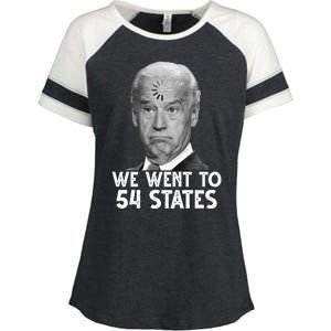 We Went To 54 States Joe Biden Loading Anti Biden Funny Enza Ladies Jersey Colorblock Tee