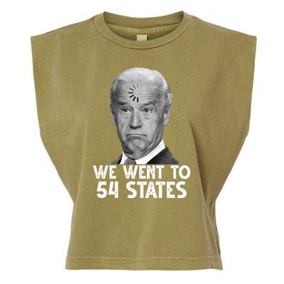 We Went To 54 States Joe Biden Loading Anti Biden Funny Garment-Dyed Women's Muscle Tee