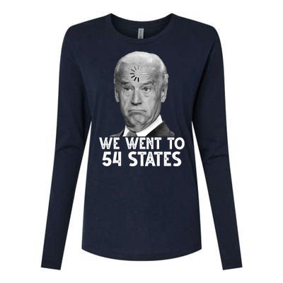 We Went To 54 States Joe Biden Loading Anti Biden Funny Womens Cotton Relaxed Long Sleeve T-Shirt