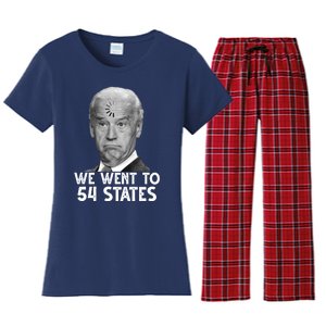 We Went To 54 States Joe Biden Loading Anti Biden Funny Women's Flannel Pajama Set