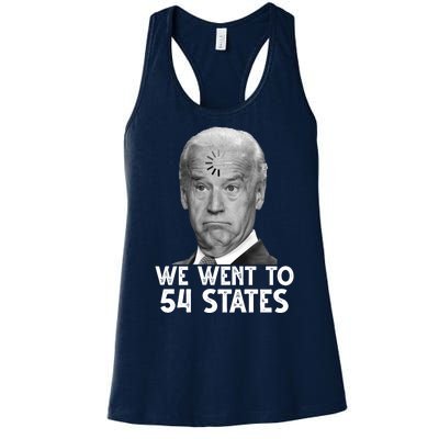 We Went To 54 States Joe Biden Loading Anti Biden Funny Women's Racerback Tank