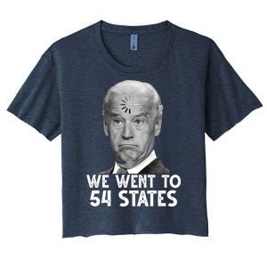 We Went To 54 States Joe Biden Loading Anti Biden Funny Women's Crop Top Tee