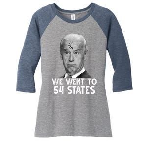 We Went To 54 States Joe Biden Loading Anti Biden Funny Women's Tri-Blend 3/4-Sleeve Raglan Shirt