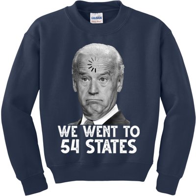 We Went To 54 States Joe Biden Loading Anti Biden Funny Kids Sweatshirt