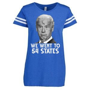 We Went To 54 States Joe Biden Loading Anti Biden Funny Enza Ladies Jersey Football T-Shirt