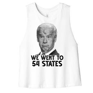 We Went To 54 States Joe Biden Loading Anti Biden Funny Women's Racerback Cropped Tank