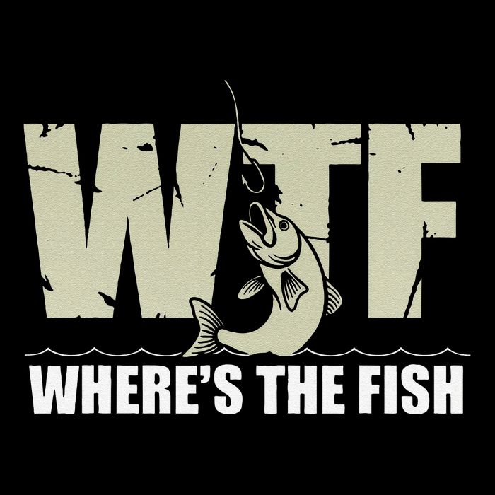 Wtf WhereS The Fish Funny Catching Fish Fishing Fisherman .Png 16 in Basic Backpack