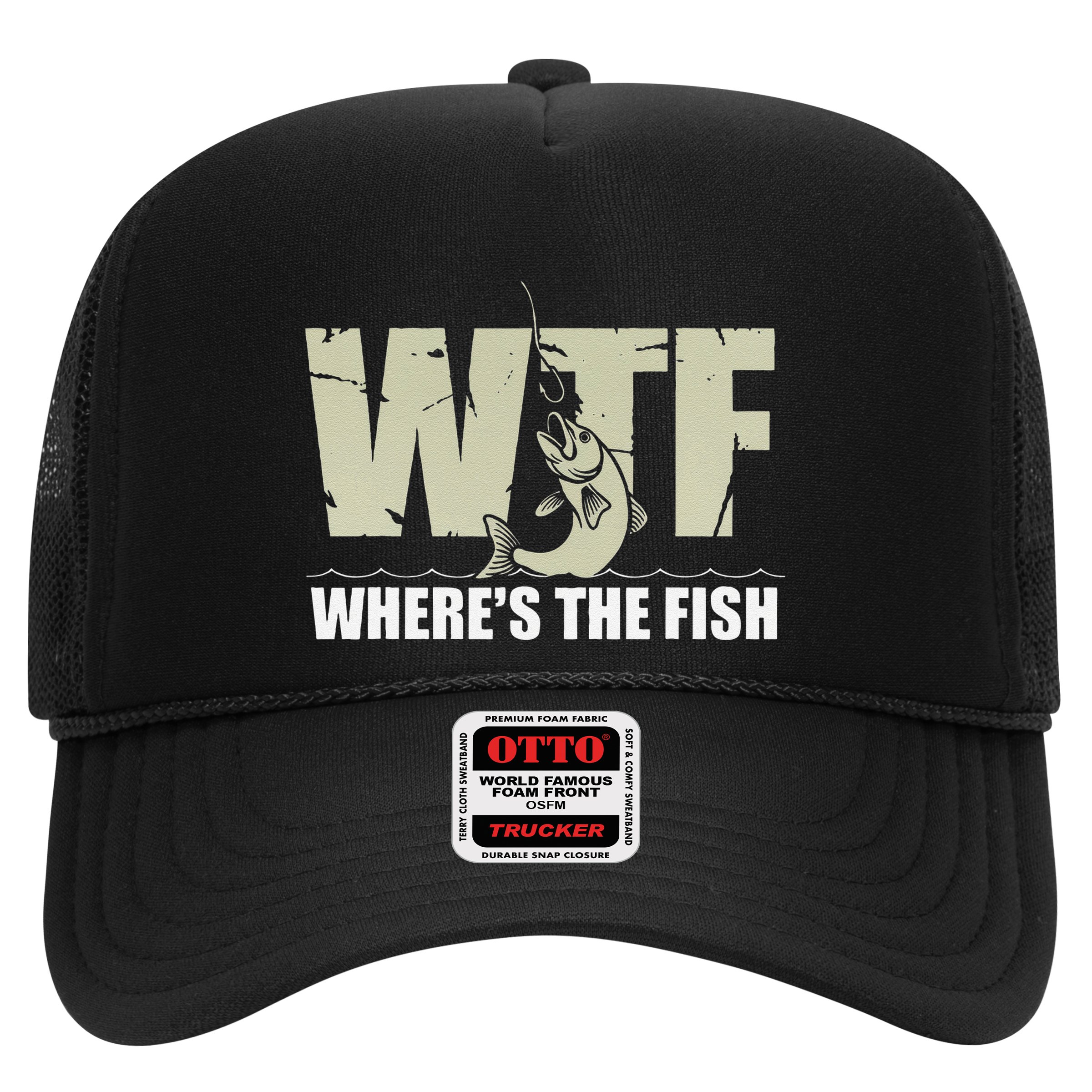Wtf WhereS The Fish Funny Catching Fish Fishing Fisherman .Png Hat