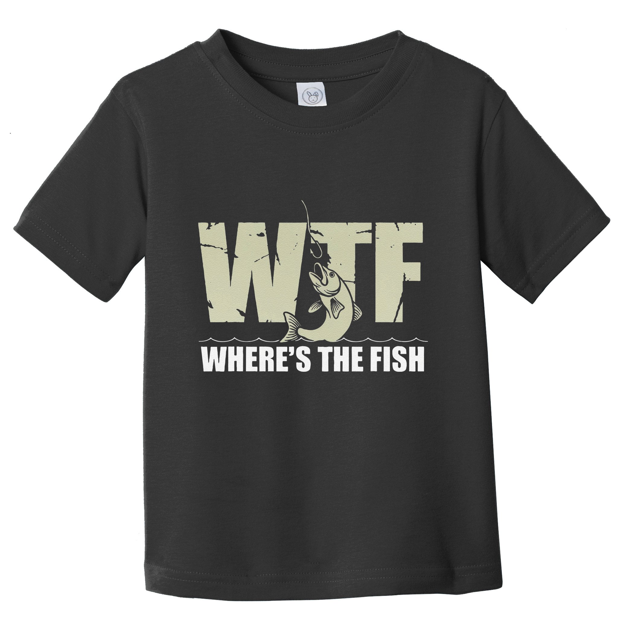 Wtf WhereS The Fish Funny Catching Fish Fishing Fisherman .Png Toddler T-Shirt