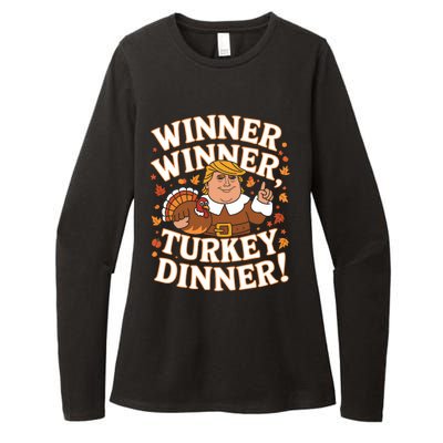 Winner Winner Turkey Dinner Funny Trump Thanksgiving Turkey Womens CVC Long Sleeve Shirt