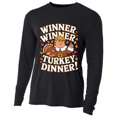 Winner Winner Turkey Dinner Funny Trump Thanksgiving Turkey Cooling Performance Long Sleeve Crew