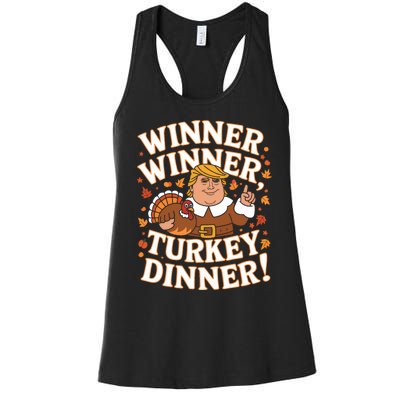 Winner Winner Turkey Dinner Funny Trump Thanksgiving Turkey Women's Racerback Tank