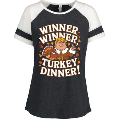 Winner Winner Turkey Dinner Funny Trump Thanksgiving Turkey Enza Ladies Jersey Colorblock Tee