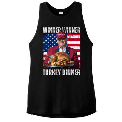 Winner Winner Turkey Dinner Humor Funny Trump Thanksgiving Ladies PosiCharge Tri-Blend Wicking Tank