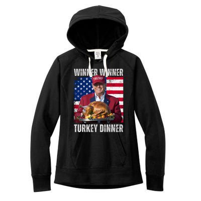 Winner Winner Turkey Dinner Humor Funny Trump Thanksgiving Women's Fleece Hoodie