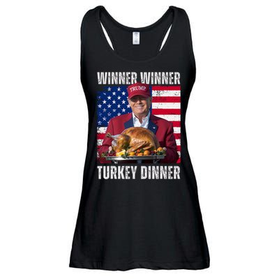 Winner Winner Turkey Dinner Humor Funny Trump Thanksgiving Ladies Essential Flowy Tank