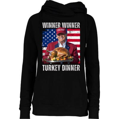 Winner Winner Turkey Dinner Humor Funny Trump Thanksgiving Womens Funnel Neck Pullover Hood