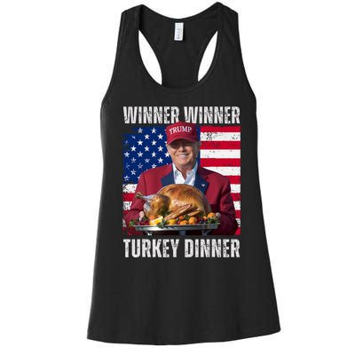 Winner Winner Turkey Dinner Humor Funny Trump Thanksgiving Women's Racerback Tank