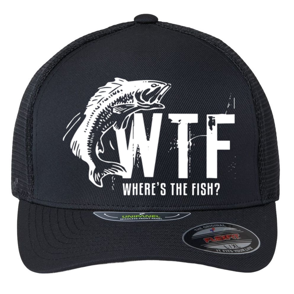 WTF Where's The Fish Flexfit Unipanel Trucker Cap