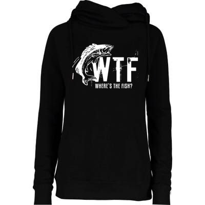 WTF Where's The Fish Womens Funnel Neck Pullover Hood