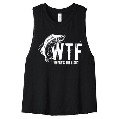 WTF Where's The Fish Women's Racerback Cropped Tank