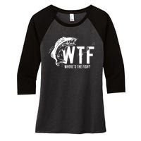 WTF Where's The Fish Women's Tri-Blend 3/4-Sleeve Raglan Shirt