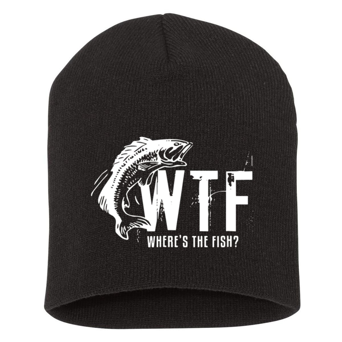 WTF Where's The Fish Short Acrylic Beanie