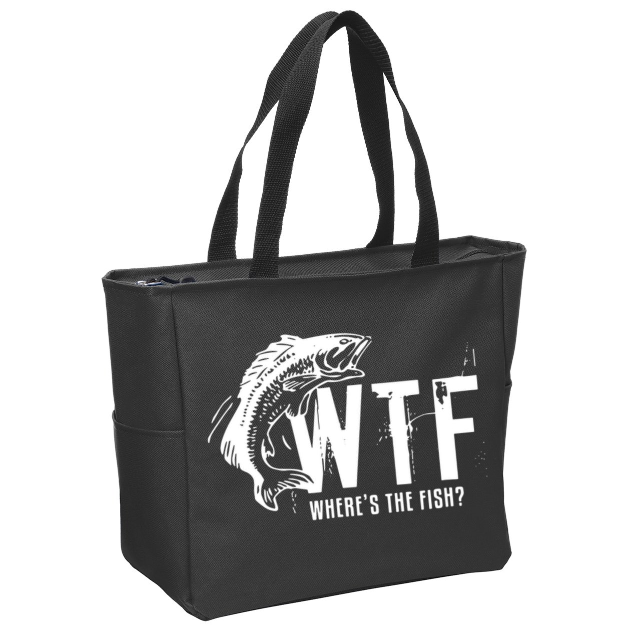 WTF Where's The Fish Zip Tote Bag