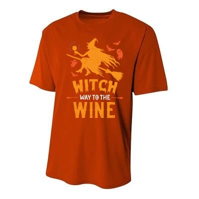 Witch Way To The Wine Funny Pun Halloween Costume Gift Performance Sprint T-Shirt