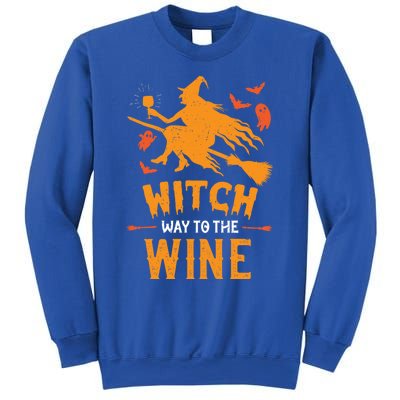 Witch Way To The Wine Funny Pun Halloween Costume Gift Sweatshirt