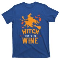 Witch Way To The Wine Funny Pun Halloween Costume Gift T-Shirt