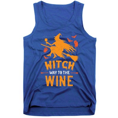 Witch Way To The Wine Funny Pun Halloween Costume Gift Tank Top