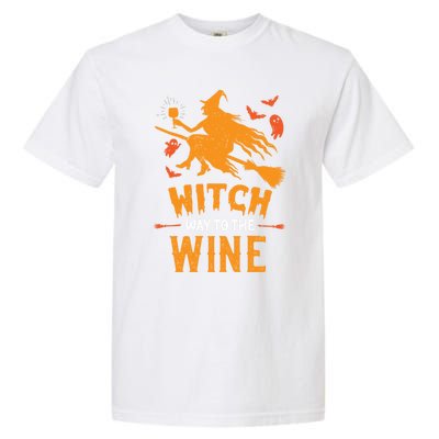 Witch Way To The Wine Funny Pun Halloween Costume Gift Garment-Dyed Heavyweight T-Shirt