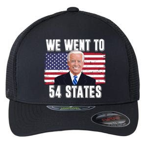 We Went To 54 States USA Flag Joe Biden Funny Flexfit Unipanel Trucker Cap