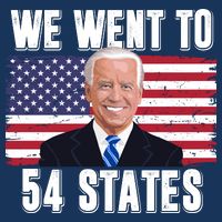 We Went To 54 States USA Flag Joe Biden Funny 7 Panel Mesh Trucker Snapback Hat